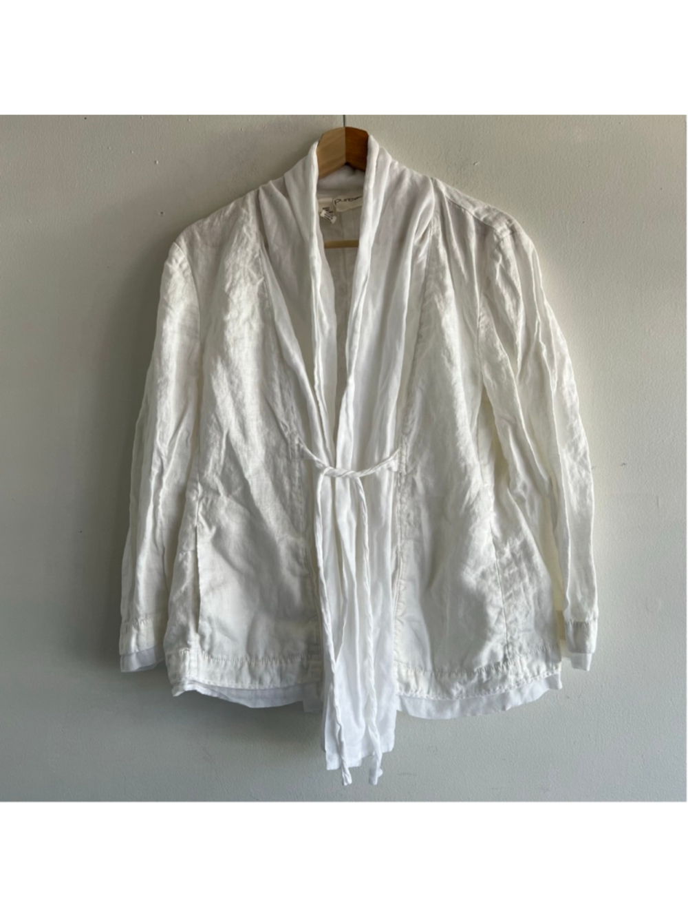 DKNY White Linen Blazer Jacket Size 12